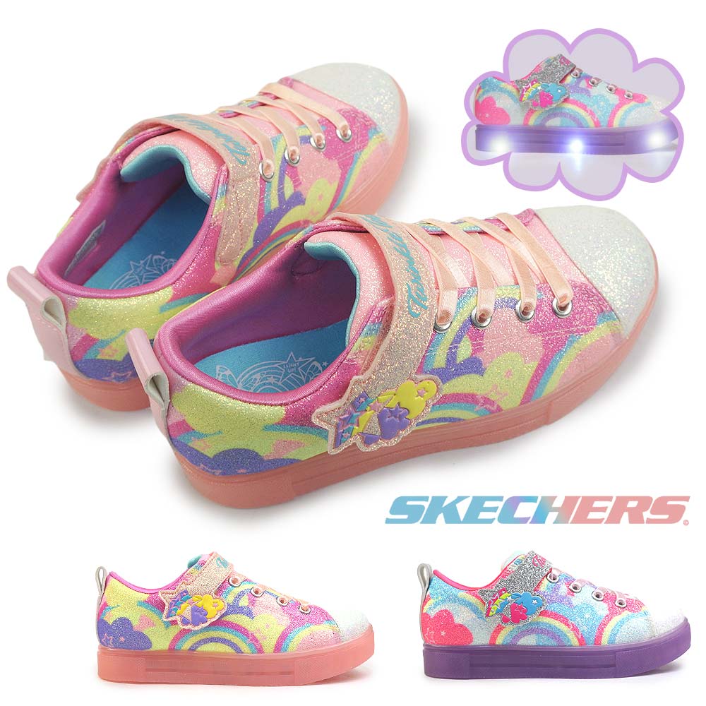 スケッチャーズ 光る靴 ガールズ 314749L スニーカー 虹 星 雲 マルチカラー スイッチ 子供靴 キッズ ジュニア 女の子 SKECHERS